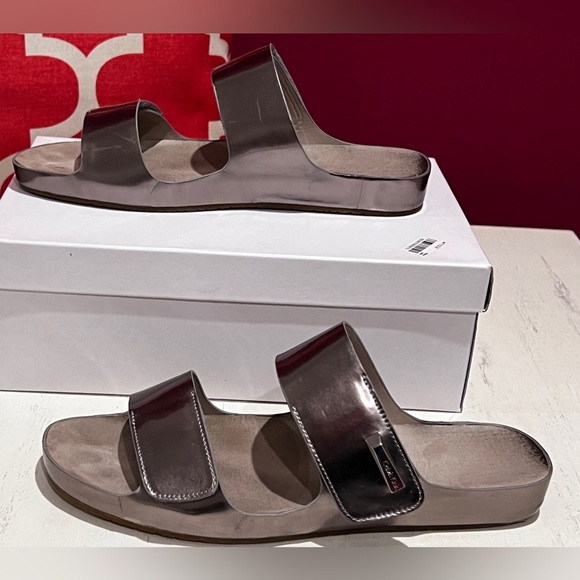 Calvin Klein Mirror Metallic Pewter Women's Sandals - Picture 3 of 9